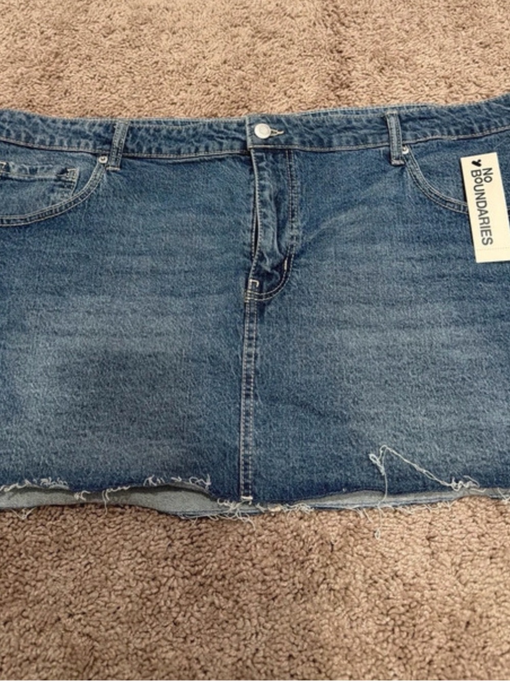 George Blue Denim Mini Skirt with Frayed Hem - Picture 2 of 7